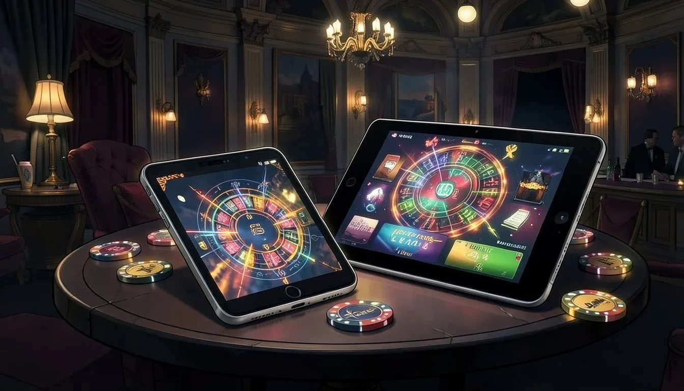 Julius Casino running on a phone and a tablet
